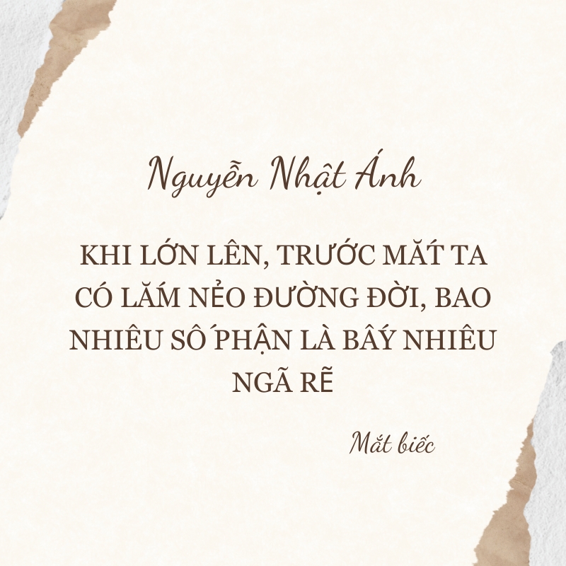 Trích dẫn những câu nói hay của Nguyễn Nhật Ánh, chứa đựng triết lý sống nhẹ nhàng