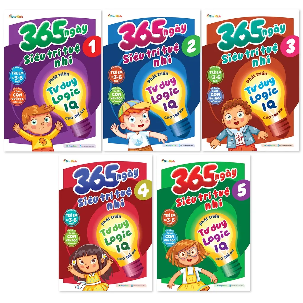 365 ngày thử thách tư duy với Bộ Sách 365 Ngày Siêu Trí Tuệ Nhí - Sách Phát Triển IQ Cho Trẻ đầy thú vị